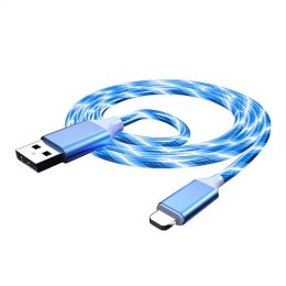 PLATINET USB A TO LIGHTNING LED CABLE KABEL 1M 2A BLUE [45739]