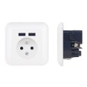 PLATINET WALL SOCKET FRENCH + 2 USB 2.1A [43964]