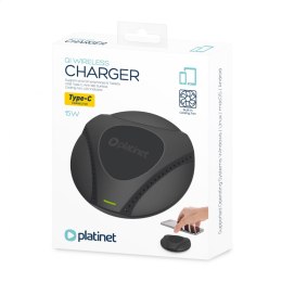 PLATINET WIRELESS CHARGER WITH FAN COOLING 15W TYPE-C BLACK [45289]