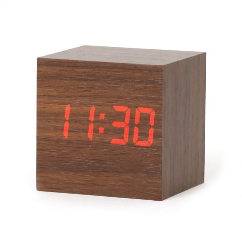 PLATINET ZEGAR ALARM CLOCK WOODEN CUBE TE [43242]