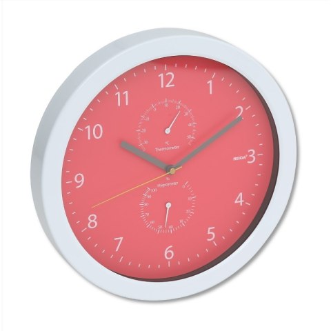 PLATINET WALL CLOCK ZEGAR ŚCIENNY SUMMER TEMP HYGRO RED [42574] TE