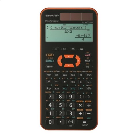 SHARP CALCULATOR SCIENTIFIC 335 FUNCTIONS WRITEVIEW BLACK ORANGE BOX ELW531XGYR