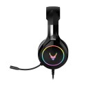 VARR GAMING RGB HEADPHONES 50MM SPEAKERS SŁUCHAWKI NAUSZNE MIC 3,5MM USB BLACK [45206]