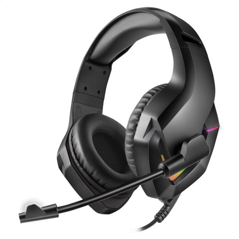 VARR GAMING RGB HEADPHONES 50MM SPEAKERS SŁUCHAWKI NAUSZNE MIC 3,5MM USB BLACK [45561]