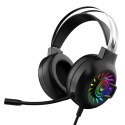 VARR GAMING RGB SŁCUHAWKI NAUSZNE WITH MIC VH8040 BLACK [45560]