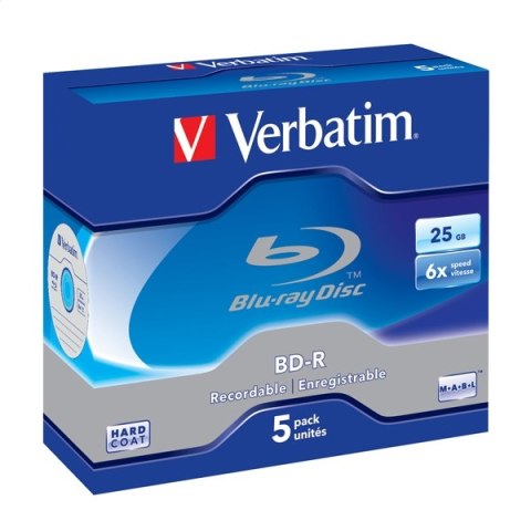 VERBATIM BD-R BLU-RAY 25GB 6X JEWEL CASE*5 43715