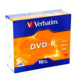 VERBATIM DVD-R 4,7GB 16X SLIM CASE*10 43655
