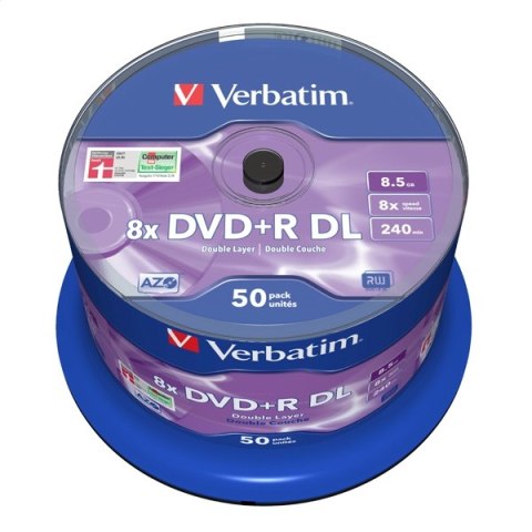 VERBATIM DVD+R DL 8,5GB 8X DOUBLE LAYER CAKE*50 43758