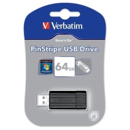 VERBATIM PENDRIVE PINSTRIPE USB 2.0 64GB BLACK 49065
