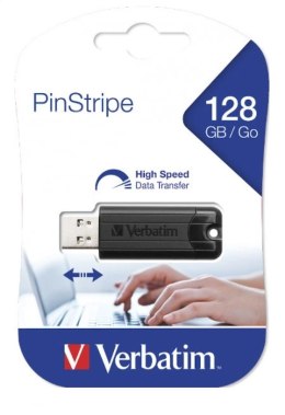 VERBATIM PENDRIVE PINSTRIPE USB 3.0 128GB BLACK 49319