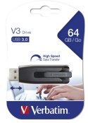 VERBATIM PENDRIVE V3 64GB USB 3.0 BLACK 49174