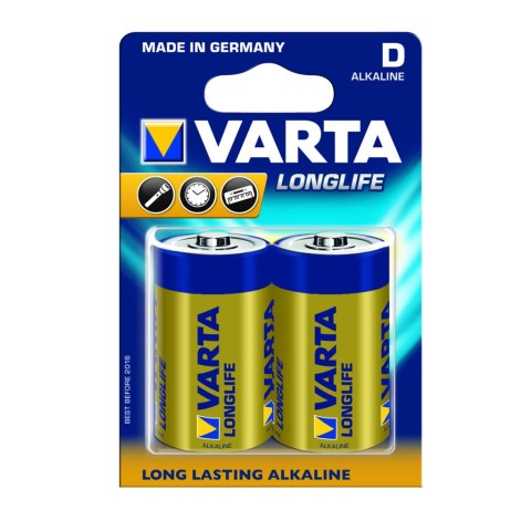 BATERIE ALKALICZNE VARTA R20 (typD) longlife 2szt