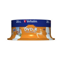 DYSK VERBATIM DVD-R 4.7 GB 16X PRINTABLE WIDE CAKE BOX 25