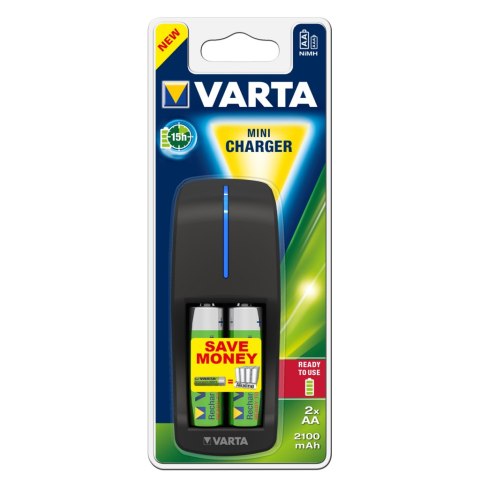 ŁADOWARKA VARTA MINI CHARGER +2xAA 2100mAh (ready2use)