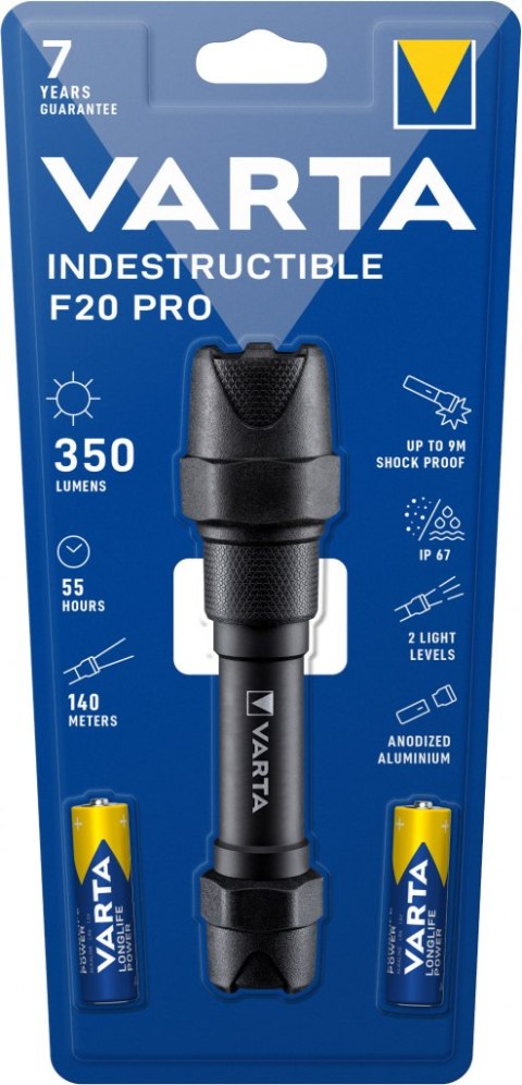 LATARKA LED NIEZNISZCZALNA F20 PRO 6W (2xAA) 350 lm VARTA