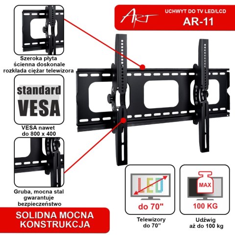 UCHWYT DO TV LCD/LED/PLAZMA 42-70" 100KG AR-11 ART reg. w pionie