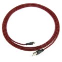 KABEL USB 2.0 Am/micro USBm czarno-czerwony oplot 2m ART oem