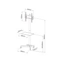 STOLIK/WÓZEK NA KÓŁKACH+UCHWYT DO TV 23-55" 25KG S-09 ART