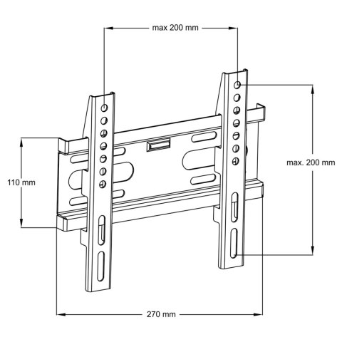 UCHWYT DO TV LCD/LED 14-42" 35KG AR-44 ART bez regulacji 2,5cm