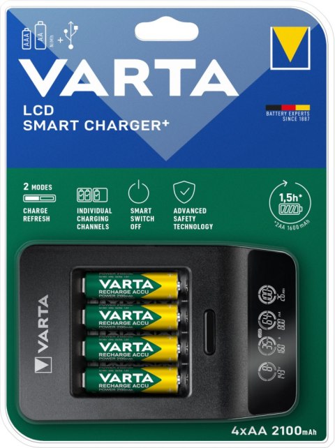 ŁADOWARKA VARTA LCD Smart-Plus +4xAA 2100mAh (ready2use)