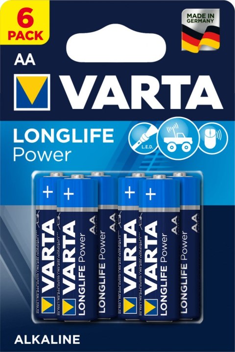 BATERIE ALKALICZNE VARTA R6 (AA) 6szt LONGLIFE POWER (HIGH ENERGY)