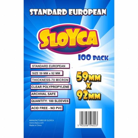 SLOYCA Koszulki Standard European (59x92mm) 100 szt