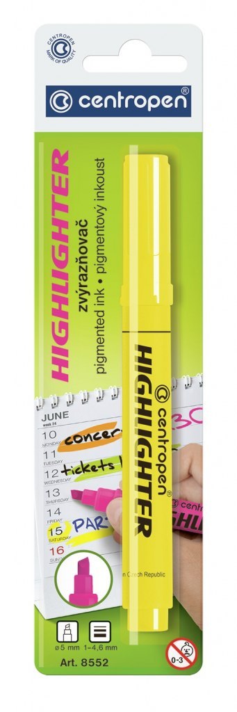 ZAKREŚLACZ FLUO "Highlighter 8552" żółty CENTROPEN