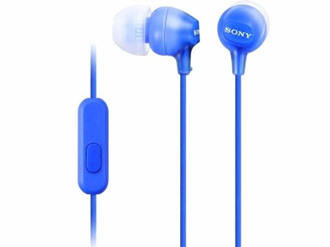 Słuchawki SONY douszne z mikrofonem MDR-EX15APL niebieskie PROMOCJA