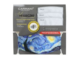 Maseczka ochronna z filtrem - V. van Gogh, Gwiaździsta Noc (CARMANI)