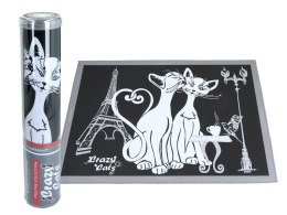 Podkładka na stół - Koci świat, Koty w Paryżu (czarne tło) (CARMANI)