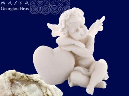 Aniołek z serduszkiem - alabaster grecki