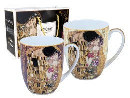 Kpl. 2 kubków - G. Klimt, Pocałunek, kremowe i brązowe tło (CARMANI)