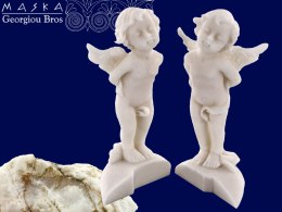 Para aniołków na serduszku - alabaster grecki