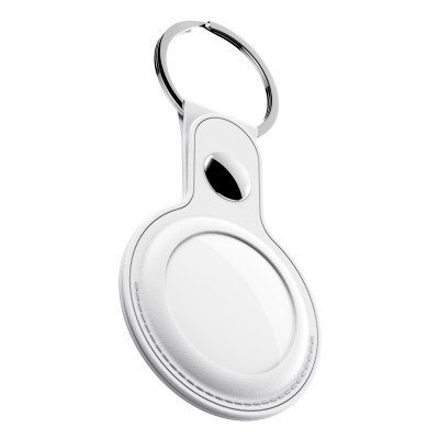 KeyBudz AirTag Keyring - skórzane etui ochronne do AirTag (white)