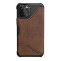 UAG Metropolis LTHR ARMR - skórzana obudowa ochronna z klapką do iPhone 12 Pro Max (brown) [go] [P]