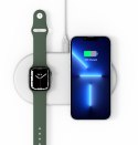 Adam Elements Omnia Q2 - bezprzewodowa stacja ładująca do 2 urządzeń z uchwytem do Apple Watch (white)