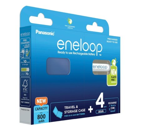 PANASONIC ENELOOP AAA 800mAh 4 szt + box