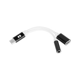 Adapter USB typu C - gniazdo Jack 3.5 + gniazdo USB typu C stereo 15 cm REBEL