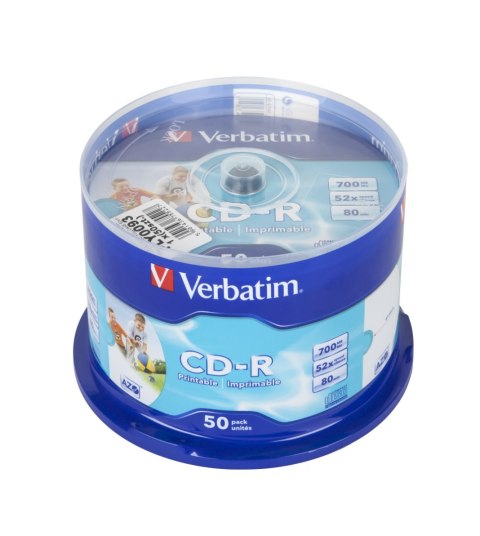 CD-R VERBATIM 700MB 52x PRINTABLE AZO FULLCAKE 50szt.