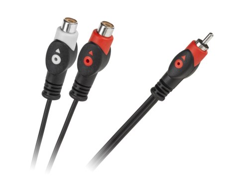 Kabel 1RCA wtyk-2RCA gniazdo 5m łezka