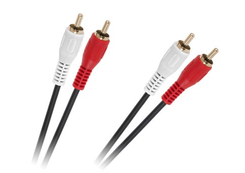 Kabel 2 x RCA - 2 x RCA 3m czarny 4mm