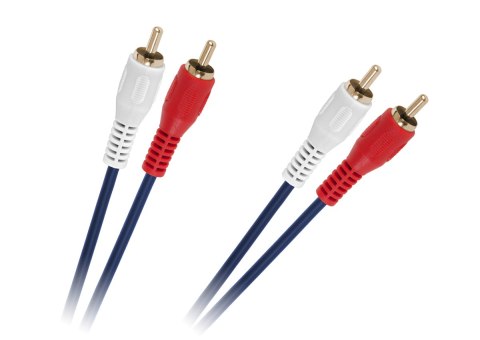 Kabel 2 x RCA - 2 x RCA 3m niebieski 4mm