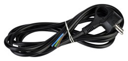 Kabel elektryczny czarny 1.5m 3x1.5mm zakończony wtyczką kątową z uziemieniem