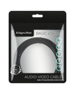 Kabel jack 3.5 wtyk stereo - 2RCA 5m Kruger&Matz Basic