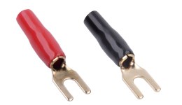 Konektor 4.3mm/12GA na kabel 4 widełki-izol.czerw+czar.KW59