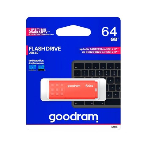 Pendrive Goodram USB 3.0 64GB pomarańczowy