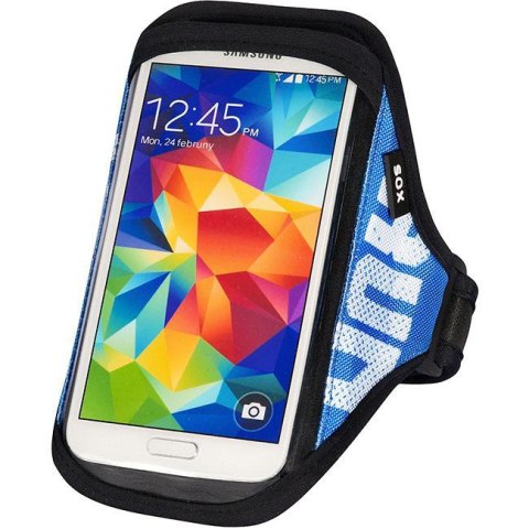 SOX opaska sportowa na smartfon RUN AWAY S/M 25-33cm niebieska