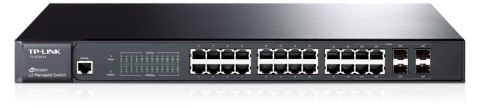 TP-LINK T2600G-28TS (SG3424) Pure Gigabit L2 Managed Switch, 24x 10/100/1000Mbps RJ45 ports, 4 combo SFP slots