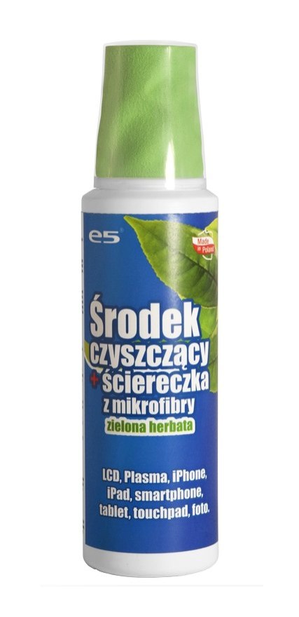 Zestaw do czyszczenia ekranów TABLET/SMARTPHON/LCD/PLASMA płyn 250ml (zielona herbata) + mikrofibra 20x20 cm