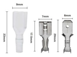 Zestaw konektorów 6,3mm+koszulki 100szt. E5933